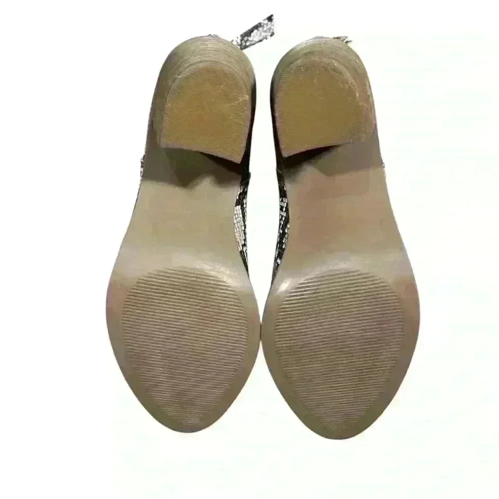 NORDSTROMS‎ BP Jett Natural Snakeskin Faux Leather Bootie Size 8